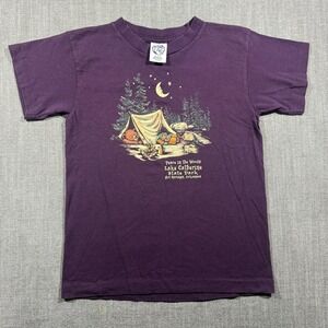 Vintage Eagle Products Shirt Youth Large 14-16 Purple Camping Lake Catherine Tee